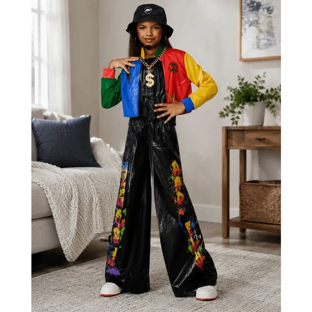 90's Hip Hop Superstar Rapper Rap Star Pop Fancy Dress Halloween Child Costume